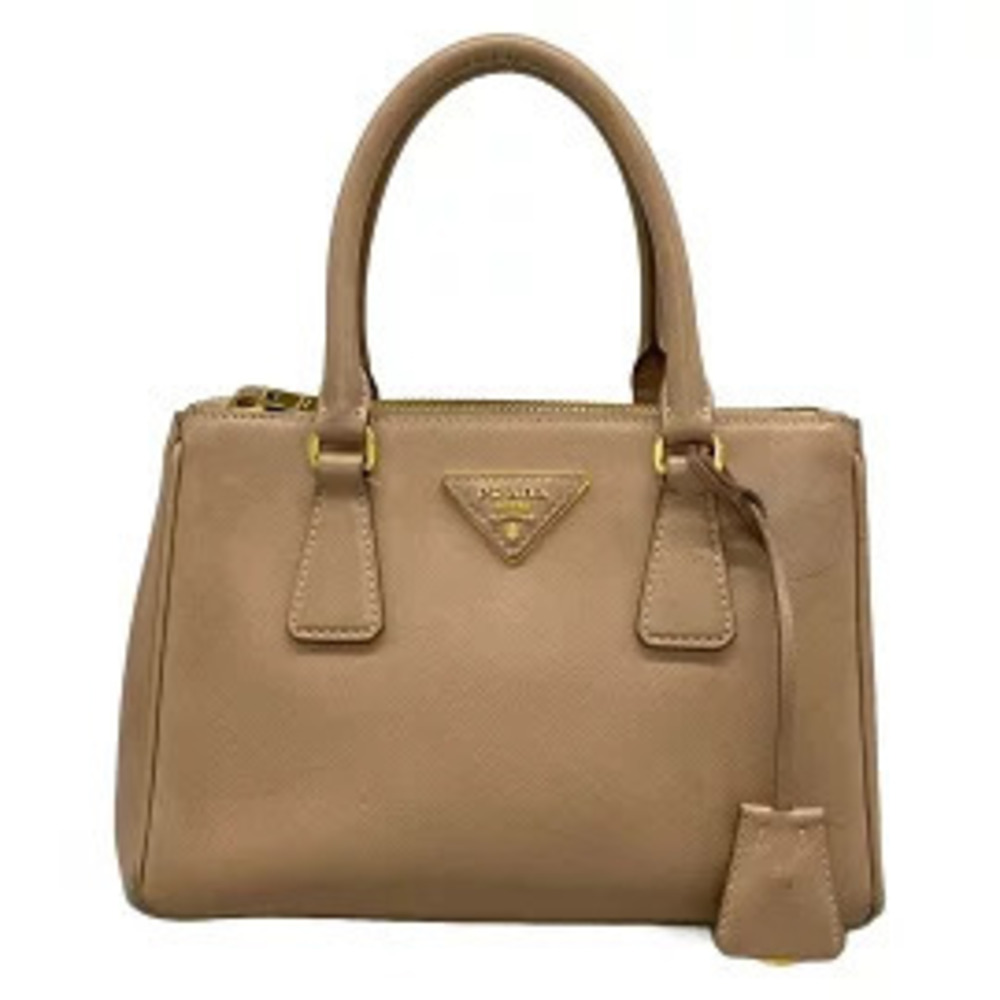 Prada Galleria Bag Handbag Beige Cream Leather